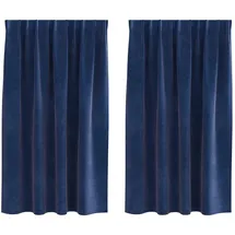 vidaXL Verdunkelungsvorhänge 2 pcs Dunkelblau 140 x 175 cm