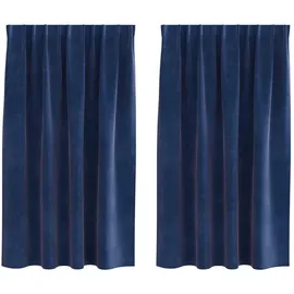 vidaXL Verdunkelungsvorhänge 2 pcs Dunkelblau 140 x 175 cm