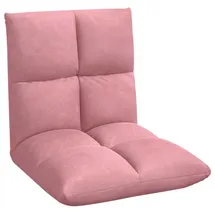 vidaXL Bodenstuhl 50 x 61 x 57 cm Samt Rosa mit Kissen