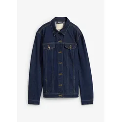 bonprix Jeansjacke tailliert, blau, 50, mit Baumwolle