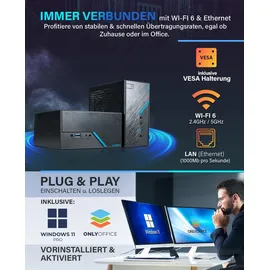 Greed Mini-PC Entry Nano Intel Celeron G5905 3,5 GHz 8 GB RAM 512 GB SSD Win 11 Pro