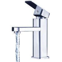 LARS360 Badarmatur Armatur Mischbatterie Messing Gäste WC Wasserhahn Wasserfall Chrom Waschtischarmatur Mischhahn mit Kalt- und Warmwasserfunktion