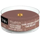 Woodwick Kerze Petite Stone Washed Suede Duft Haus Innen