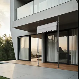 Tectake tectake® Klemmmarkise, mit Handkurbel, höhenverstellbar - 304 cm, einfache Montage
