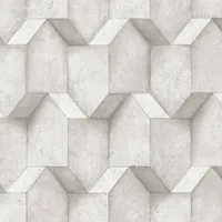 Profhome 388274-GU 3D Tapete Geometrisch Matt Weiß Grau 0,53 m x 10,05 m 5,33 m2 Weiß