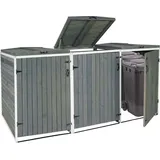 MCW Mülltonnenverkleidung H74 237 x 126 x 98 cm grau-weiß