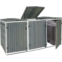 MCW Mülltonnenverkleidung H74 237 x 126 x 98 cm grau-weiß