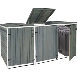MCW Mülltonnenverkleidung H74 237 x 126 x 98 cm grau-weiß