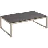 Amatio Loungetisch, Edelstahl, Dunkelbraun, Metall, Kunststoff, rechteckig, U-Form, 60x33x100 cm, Loungemöbel, Loungetische