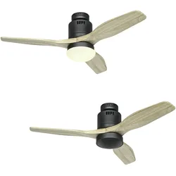 AERODYNAMIX ECO 112, Ventilator mit Licht  Anthrazit und helles Holz, CasaFan
