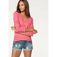 VIVANCE Langarmshirt Damen apricot, weiß Gr.44/46