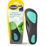 Scholl In-Balance Arch, schmerzlinderndes Fußbett, orthopädische Flachfußsohlen, doppellagige, dämpfende Gel-Einlegesohlen mit flexibler Unterstützung, Größe L (42,5—45), 1 Paar