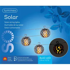 Lumineo Lichterkette Kunststoff 175 cm inkl. LED-Lampe schwarz