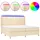vidaXL Boxspringbett mit Matratze & LED Creme 200x200 cm Stoff