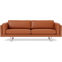 EJ280 Sofa 2-Sitzer, brushed chrom / leder max 95 cognac