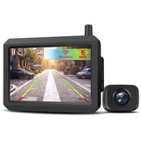 AUTO-VOX W7 5“ LCD Kabellos Digital Rückfahrkamera Set, mit eingebautem Funksender, Wireless Einparkhilfe, Wasserdicht IP68 Nachtsicht