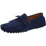 Jamron Herren Weich Wildleder Fahrschuhe Halbschuhe Handgefertigt Moccasin Slippers Große Größe Marineblau 3660M EU47 - 47 EU