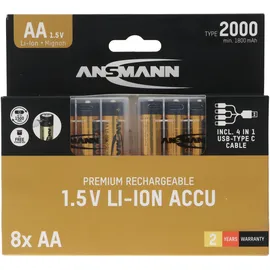 Ansmann Premium Li-Ion Akku AA 2000 mAh 8 St.