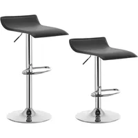 Woltu Barhocker 2er Set, verchromter Stahl, Antirutschgummi, pflegeleichter Kunstleder,