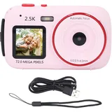 Digitalkamera für Kinder, 72 MP, 16-facher Zoom, Anti-Shake-Automatik, Kompakte Tragbare Kamera für Jungen, Mädchen, Kinder (6 Farben) (Rosa)