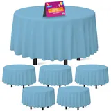 SOL Runde Tischdecke, Einweg-Tischdecke, Blau, 140 cm, Party-Tischdecken für runde Tische, runde Tischdecken, runde Tischdecke, blau, rund, 6 Stück