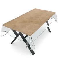 ANRO Tischdecke Transparent abwaschbar Durchsichtig Folie mit Saum in