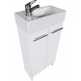 paplinskimoebel - Waschbecken mit Unterschrank 40cm Breit Malibu, Badezimmerschrank klein, Waschtisch mit Unterschrank, für Gäste WC, Waschbeckenunterschrank Weiss