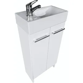 paplinskimoebel - Waschbecken mit Unterschrank 40cm Breit Malibu, Badezimmerschrank klein, Waschtisch mit Unterschrank, für Gäste WC, Waschbeckenunterschrank Weiss