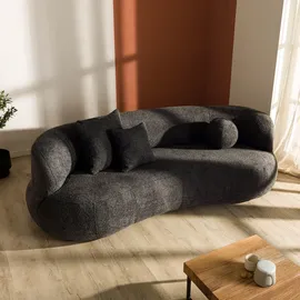 Livora Sofa 2-Sitzer Chenille 253x100x77 dunkelgrau LUNA