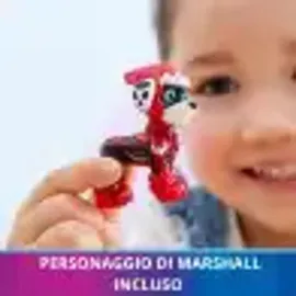 Paw Patrol Mighty Kinofilm Fahrzeug von Marshall mit Welpenfigur Rot/Gelb