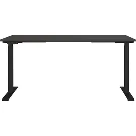 Germania Schreibtisch GERMANIA "Lemont", grau (graphit, schwarz, graphit), B:160cm H:72cm T:80cm, Tische, Schreibtisch, Elektrisch höhenverstellbarer Schreibtisch
