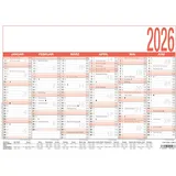 Zettler Arbeitstagekalender A4 2026 Rot