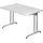 Hammerbacher Schreibtisch weiß rechteckig, C-Fuß-Gestell silber 120,0 x 80,0 cm