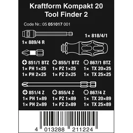 WERA Kraftform Kompakt 20 Tool Finder 2 Schraubendreher-Satz 13-tlg.
