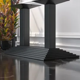 GGM Möbel MPY | Bistro Massiv Tisch | Rechteckig | 120 x 70 x 81 cm | Eiche / Schwarz