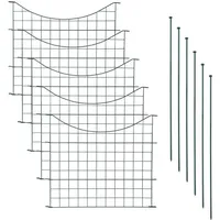 Teichzaun Unterbogen 11tlg Set Steckzaun Metall grün 5 Zaunelemente Gitterzaun
