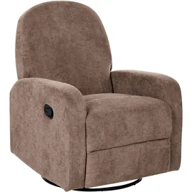 Beliani Schaukel-Fernsehsessel FEBE Stoff 77 x 102 x 90 cm Braun drehbar