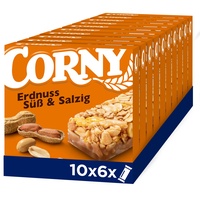 Corny Müsliriegel Corny Süß & Salzig, mit leckeren gerösteten und gesalzenen Erdnüssen, 60x25g