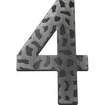 SCHÖSSWENDER Hausnummer Ziffer 4 Ziffernblatt Türnummer antik Schmiedeeisen schwarz verzinkt