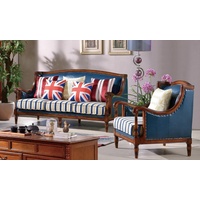 JVmoebel Sofa Amerikanische Möbel Sofagarnitur USA Sofa Couch Set 3+1 Sitzer, Made in Europe blau