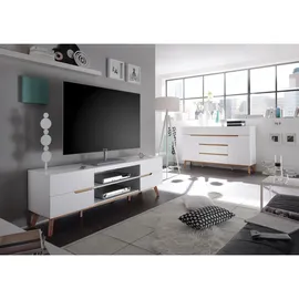 Sideboard 169 x 101 x 40 cm Weiß / Eiche