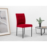 Home Affaire 4-Fußstuhl »Enita«, (Set), 2 St., Polyester, mit edler Knopfheftung in der Rückenlehne, Sitzhöhe 49 cm, rot