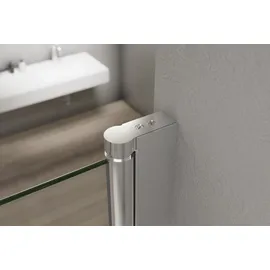Bernstein Duschabtrennung Bernstein Nano Echtglas 6mm NT209 120x140 cm, Profil Schwarz matt