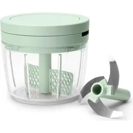 Brabantia TASTY+ Manueller Lebensmittelzerkleinerer | Handbetriebener Minizerkleinerer mit Edelstahlklingen | Zerkleinern und Verquirlen | Kompaktes Küchenwerkzeug | Jade Green
