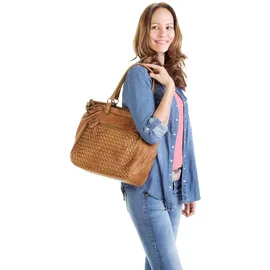 Samantha look Shopper echt Leder, Made in Italy, braun
