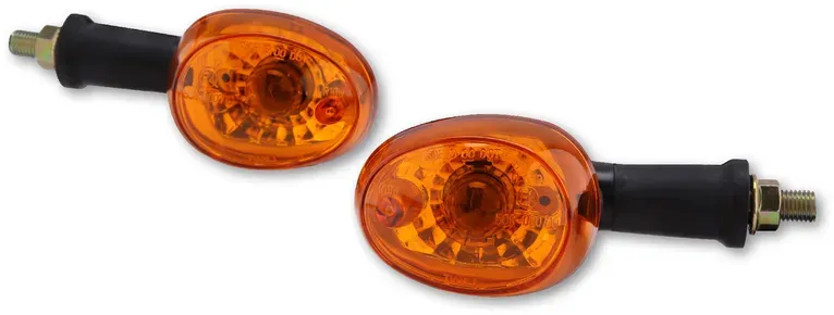 HIGHSIDER Smart Schwarz/Oranje Lamp Indicator Body Zwart / Lens Oranje (Paar), Voor & Achter, zwart