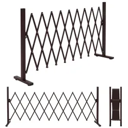 Alu Absperrgitter MCW-K56, Scherengitter Schutzgitter Zaun, ausziehbar schwenkbar Stahl 103x36-265x31cm, braun
