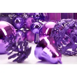 Brubaker 101-teiliges Set mit Baumspitze Christbaumschmuck Lila