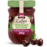 Schwartau Extra Weniger Zucker Schwarzkirsche, zuckerreduzierter Fruchtaufstrich, 300g