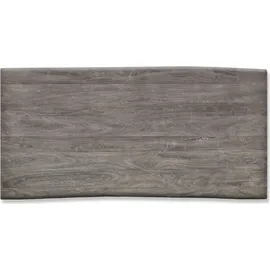 DeLife Esstisch Edge 200x100 XL Akazie Platin Edelstahl Schmal Live-Edge - Grau